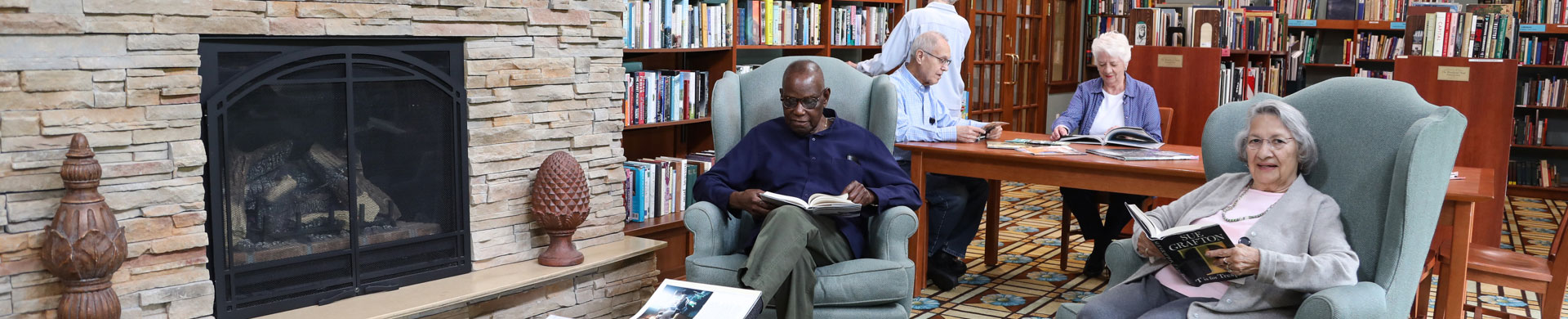 People relaxing and reading books in the community library